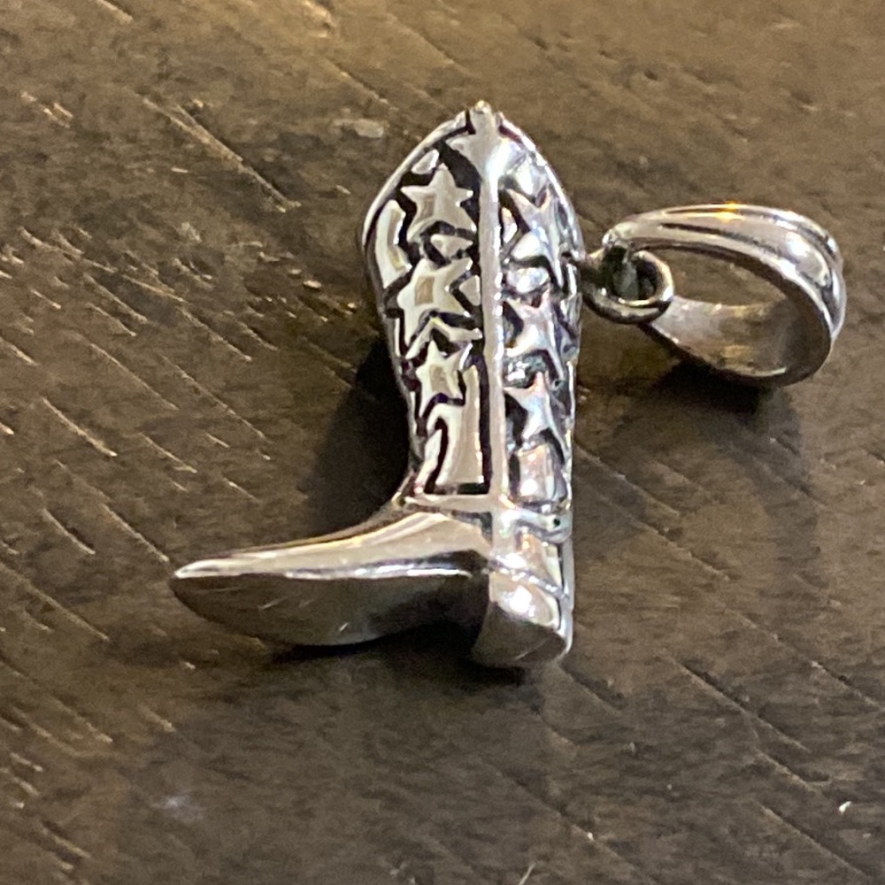Sterling Sterling Cowboy Boot Pendant - Picture 2 of 3